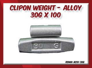 30g x 100 Clipon Weight Alloy