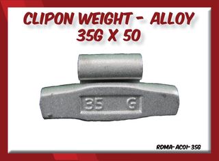 35g x 50 Clipon Weight Alloy