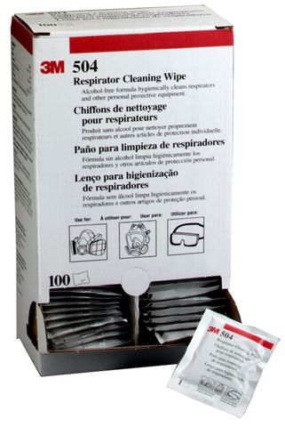 3M 504 RESPIRATOR CLEANING WIPES (BOX 100)