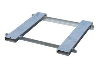 Steel frame with forklift points