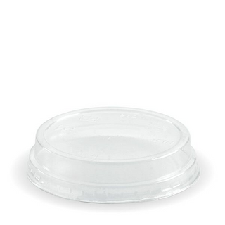 Biopak Dome Lid no hole suit Sauce Cup & Cold Cup Clear 60-280ml Slv 50