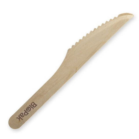 Biopak Knife Wood 16cm Slv 100