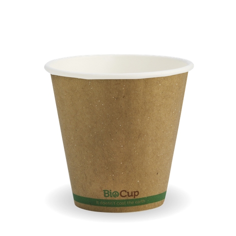 Biopak Double Wall Hot Cup Green Stripe 8oz SQUAT Slv 50