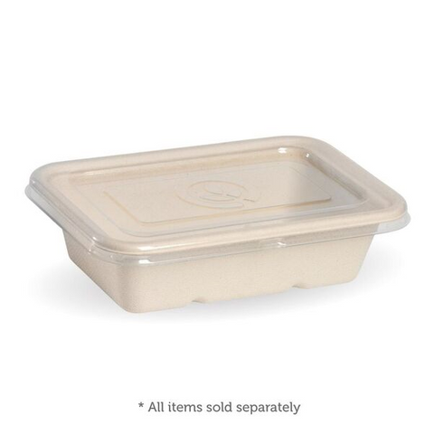 Biopak Cane Takeaway Base Lid 500/600ml PET Clear Slv 125