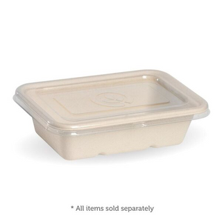 Biopak Cane Takeaway Base Lid 500/600ml PET Clear Slv 125