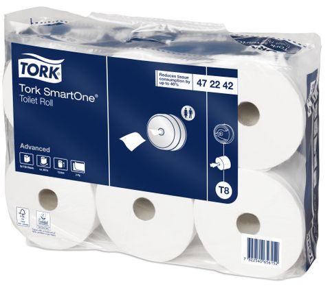 Tork SmartOne Toilet Roll 2ply Advanced Ctn 6