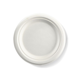 Biopak Plate 7" Round White Slv 125