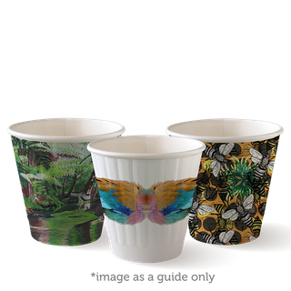 Biopak Double Wall Hot Cup Art Series 8oz SQUAT Slv 50
