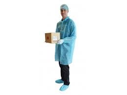 Lab Coats Blue Disposable No Pockets Ctn 50