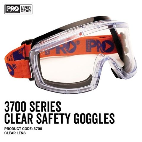 Paramount Pro Choice Safety Gear 3700 Series Goggles Clear Lens