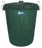 Edco Bin Plastic Green with Handle 73Lt