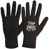 Stinga Black PVC Foam on Nylon Liner Synthetic Gloves Size 8 (Pair)
