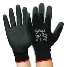 Stinga  Black PVC Foam on Nylon Liner Synthetic Gloves Size 10 (Pair)
