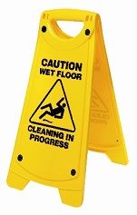 Wet Floor Oates A Frame Cleaning in Progress Sign Yellow IW-101