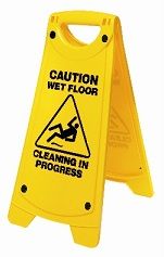 Wet Floor Oates A Frame Cleaning in Progress Sign Yellow