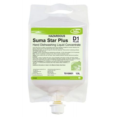 Suma Star Plus D1 Hand Dishwash/General Purpose Detergent 1.5L