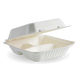 Biopak 3 Compartment Cane Clamshell White Slv 100