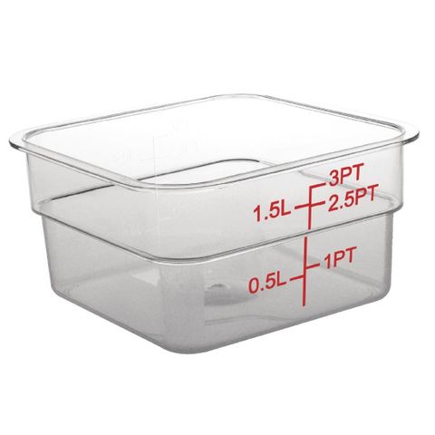 Vogue Polycarbonate Square Storage Container 15L