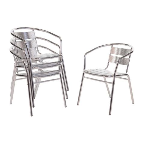 Bolero Aluminium Stacking Chairs 735mm 4 Pack