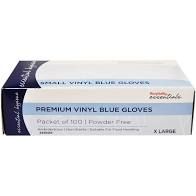 Glove Vinyl Blue XL Powder Free Pkt 100