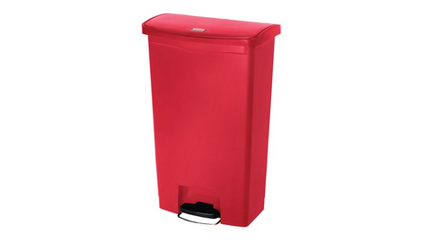 Rubbermaid Slim Jim Step-on Resin Front Step Container 68 litre Red