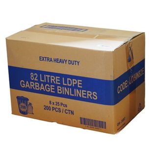 Garbage Bag 82Lt Extra H/Duty Black Ctn 200