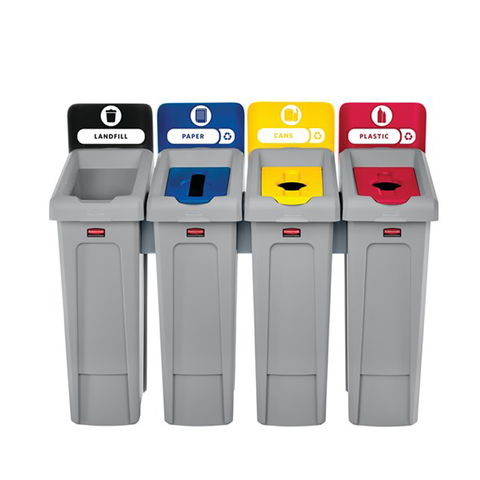 Slim Jim Recyling Sation 4 Stream Landfill/Paper/Plastic/Cans