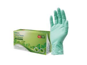SafeClean Green Nitrile Glove Small Pkt100