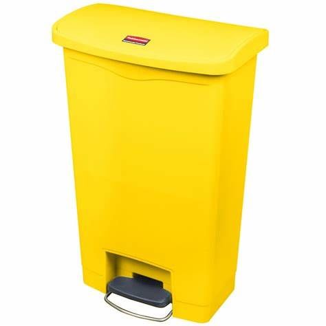 Rubbermaid Slim Jim 50Lt StreamlineStep-on Resin Front Step Yellow