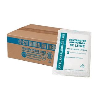 Bin Liner Contractor Clear 82L Star Seal Carton 250