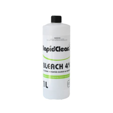 RapidClean Bleach 4% Bottle Only 1L Empty - Cap Not Included