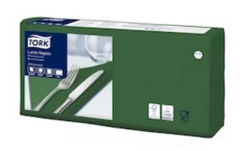 Tork Edge Emboss Dark Green Lunch Napkin 2 Ply Quarterfold Pkt 200