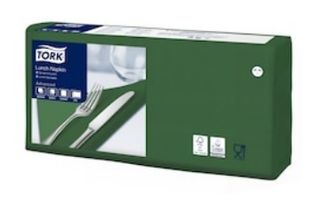 Tork Edge Emboss Dark Green Lunch Napkin 2 Ply Quarterfold Pkt 200