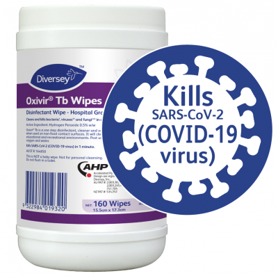 Oxivir Wipes TB Hospital Grade Disinfectant Low Grade Instrument 160 Wipes