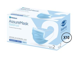 Assure Face Mask Balance Level 2 Blue Pkt 50 Carton
