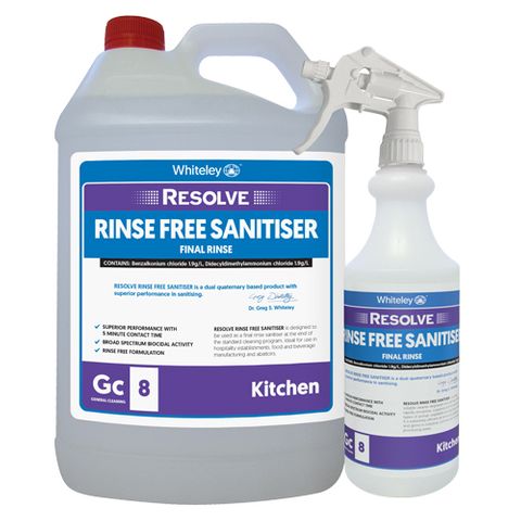 Resolve Rinse Free Sanitiser 5L