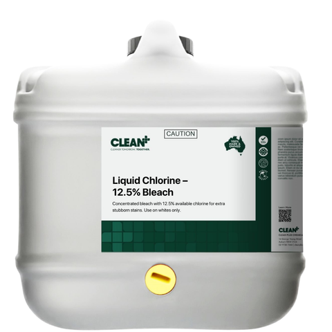 Clean Plus Liquid Chlorine Bleach 12.5% 15Lt