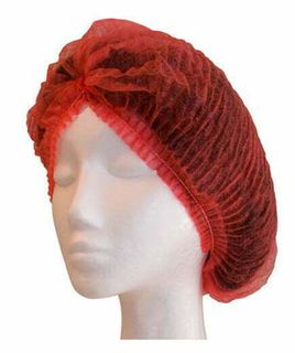 Bouffant Cap Red Crimped Ctn 1000