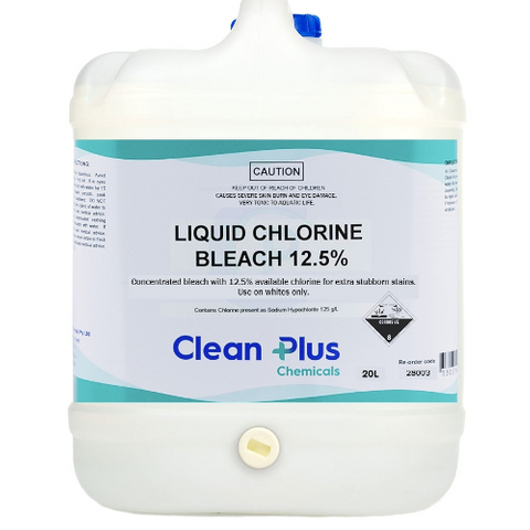 Clean Plus Liquid Chlorine Bleach 12.5% 20L