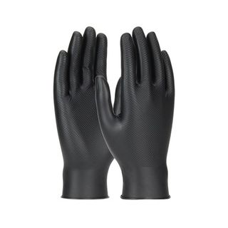 Glove Nitrile Grippaz Non-Slip Black Medium Pkt 50
