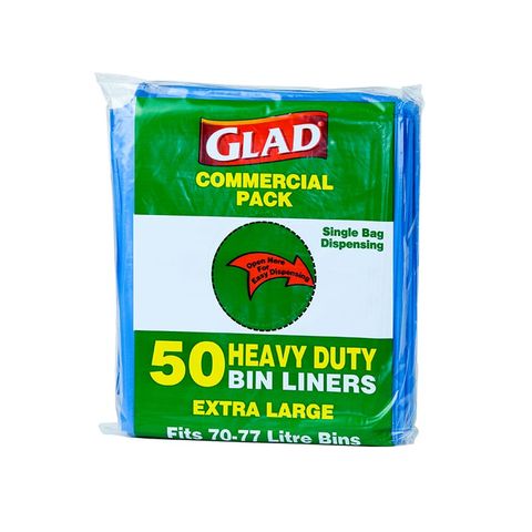 Glad HD Bin Liner 70-77L Blue Ctn 500