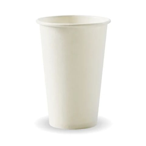 Biopak 350ml/12oz (80mm) White Single Wall Cup Slv 50