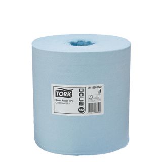 Tork Basic Paper Centrefeed Roll Blue 1ply 300 metres 6 rolls M2