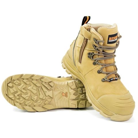 Paramount XT ZIP SIDE Lace Up Safety Boot Wheat Size 9W