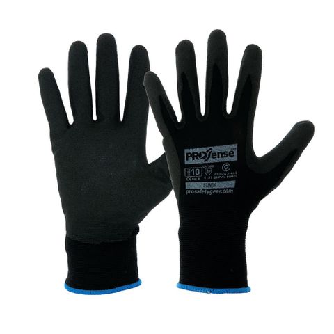 Stinga Black PVC Foam on Nylon Liner Synthetic Gloves Size 7 (Pair)