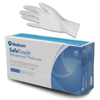 Glove Nitrile Large P/Free SafeTouch Platinum White Pkt 100