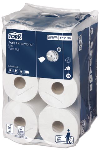 Tork SmartOne Mini Toilet Roll 2 ply Advanced 12rolls x 620sht per Ctn T9