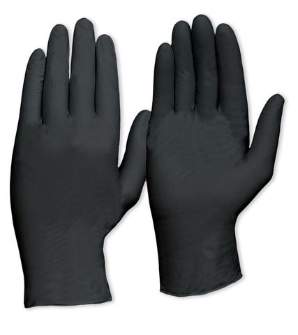 Glove Nitrile Pro Safety Black Heavy Duty Powder Free Medium