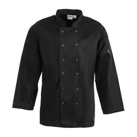 Whites Vegas Unisex Chefs Jacket Long Sleeve Black Large