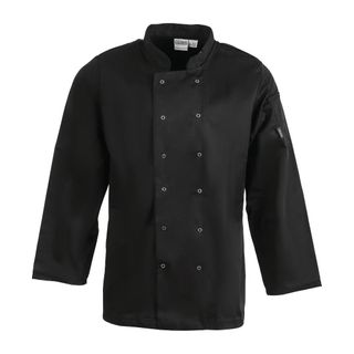 Whites Vegas Unisex Chefs Jacket Long Sleeve Black Large